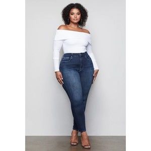 Good American Style GLC899T Good Waist Crop Jeans High Waist 27” Blue260 Size 22